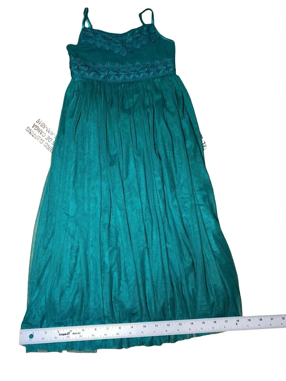 Zhenzi Teal Lace Bodice Tulle Dress for Girls